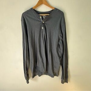 J. Crew Garment Died Dark Gray Long Sleeve Henley new with tag XLT